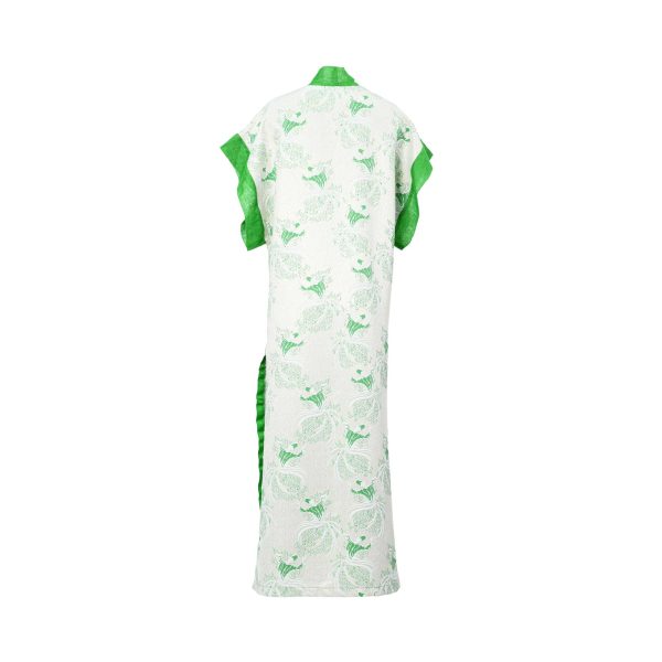 Kaftish Women s Green & White Kaftan, Free Size Online now