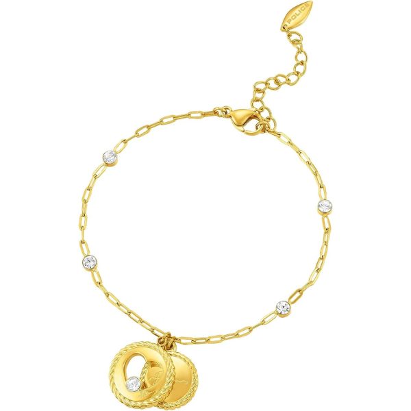 Police Amour Gold Plated Ladies Bracelet With Charms and Crystals Fashion