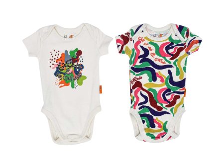 Baby Elephant Kids New Born White & Multicolor Sleepsuit Discount