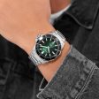 Police Thornton Gents Green Dial Stainless Steel Silver Watch Discount