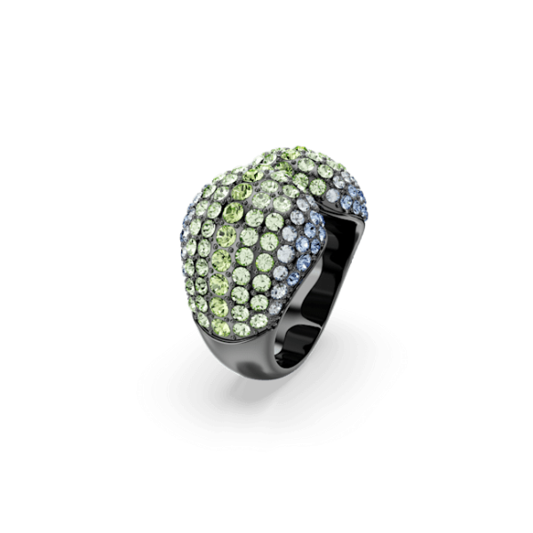 Swarovski Sublima Cocktail Ring Round cut, Multicolored, Ruthenium plated Hot on Sale