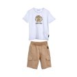 Roberto Cavalli Kids Boy s White & Beige Set of T-Shirt & Bermuda Online Sale