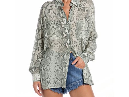 Replay Women s Atelier Replay viscose shirt with all-over print For Cheap