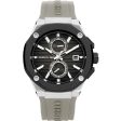 Cerruti Razzuolo Gents Black Dial Black Case Grey Silicon Strap Watch Fashion