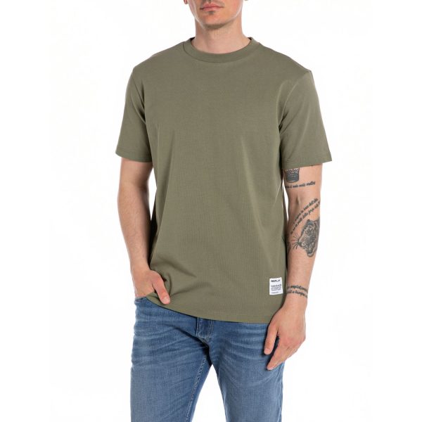 Replay Men s Crewneck t-shirt with micro print on Sale