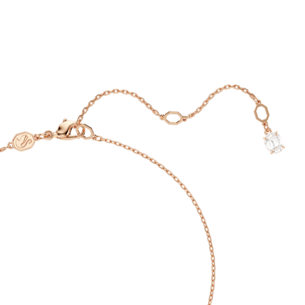 Swarovski Stilla necklace pendant Square cut, White, Rose gold-tone plated Fashion