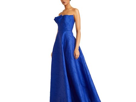 Ml By Monique Lhuillier Women s Aliana Cobalt Blue Long Dress Hot on Sale