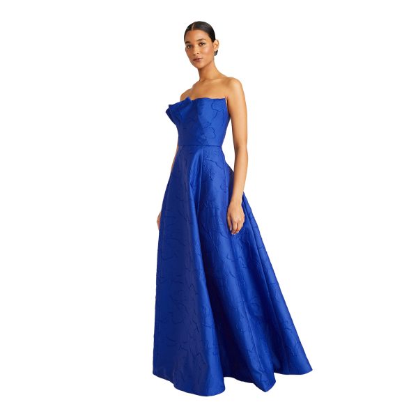 Ml By Monique Lhuillier Women s Aliana Cobalt Blue Long Dress Hot on Sale