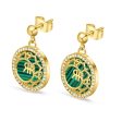 Cerruti 1881 Arabesque.3 Ladies Gold Plated Earrings With Crystal Malachite Online Sale