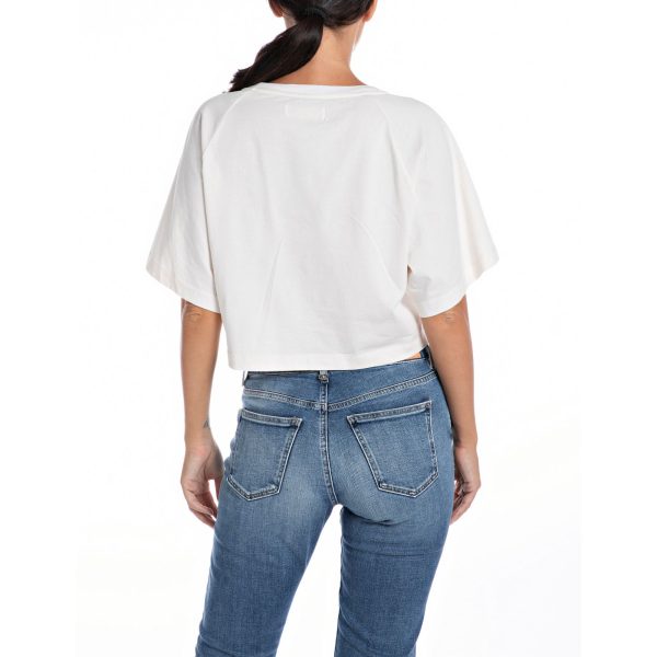 Replay Women s Atelier Replay cropped T-shirt with Print Online Hot Sale