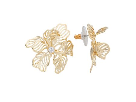 Les Nereides Openwork Petal Iris Post Earrings on Sale