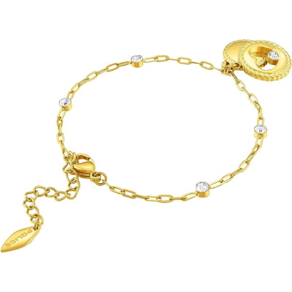 Police Amour Gold Plated Ladies Bracelet With Charms and Crystals Fashion