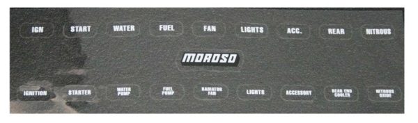 Moroso Electrical Switch Panel Label (Use w Part No 74130 74131 74132 74133 74134 74135 74136 74180) Sale