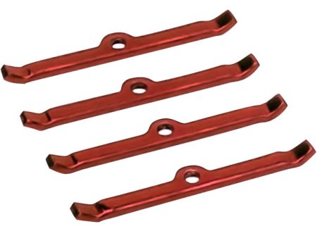 Moroso Chevrolet Small Block Valve Cover Hold Downs - Steel - Red Powder Coat - Set of 4 Fashion