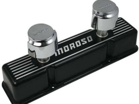 Moroso Chevrolet Small Block Valve Cover - 1 Cover w 2 Breathers - Black Finished Aluminum - Pair Online Hot Sale