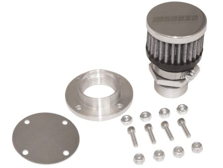 Moroso Non-Weld Valve Cover Breather Kit - Chrome Finish Online Hot Sale