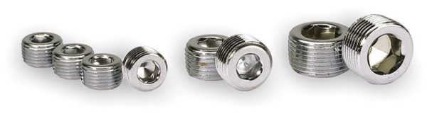 Moroso Chrome Plated Pipe Plugs - 3 8in NPT Thread - 4 Pack Discount