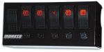 Moroso Rocker Switch Panel - Cage Mount - LED - 3.75in x 8in - Five On Off Switches Online Sale