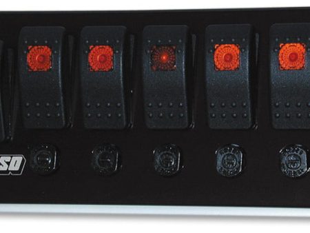 Moroso Rocker Switch Panel - Cage Mount - LED - 3.75in x 8in - Five On Off Switches Online Sale