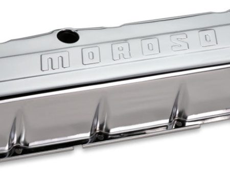 Moroso Chevrolet Big Block Valve Cover - w Baffle - Stamped Steel Chrome Plated - Pair For Discount