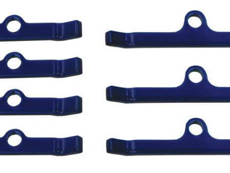 Moroso Chevrolet Big Block Valve Cover Hold Downs - Steel - Blue Powder Coat - Set of 7 For Sale