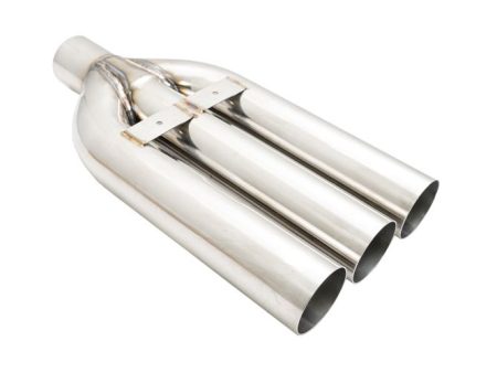 Universal Triple 3  VIP Exhaust Tip  Blast Pipe  Style (weld-on) - Straight Cut - Stainless Tips - MR-UT-TR3 Cheap