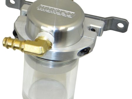 Moroso Universal Air Oil Separator Catch Can - Small Body w o Drain - Billet Alum - Raw Clear Bottom Online now