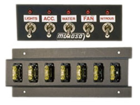 Moroso Toggle Switch Panel - Dash Mount - 2in x 5.5in - Five On Off Switches Online Sale