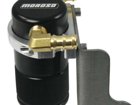 Moroso 06-Up Dodge Charger Challenger 6.1L Air Oil Separator Catch Can - Billet Aluminum - Black Supply