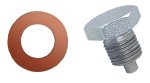 Moroso Oil Pan Drain Plug w Copper Washer - Clear Zinc For Sale