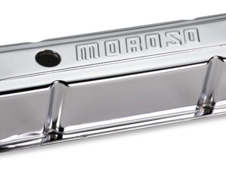 Moroso Chevrolet Small Block Valve Cover - w o Baffles - Stamped Steel Chrome Plated - Pair Supply