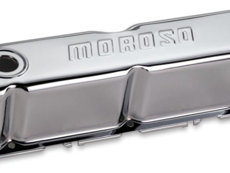 Moroso Ford 302 351W Valve Cover - w o Baffles - Stamped Steel Chrome Plated - Pair Hot on Sale