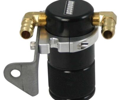 Moroso Chrysler 5.7L (w Aftermarket Intake) Air Oil Separator Catch Can - Billet Aluminum - Black For Discount