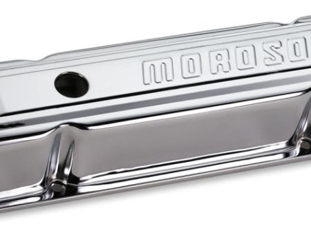 Moroso Pontiac 301-455 Valve Cover - w Baffles - Stamped Steel Chrome Plated - Pair Online Hot Sale