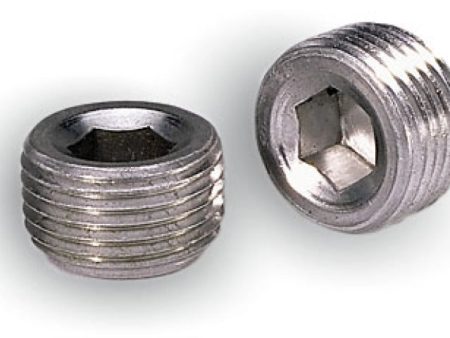 Moroso Pipe Plugs - 3 8in NPT Thread - 3 8in Hex Socket Drive - Aluminum - 2 Pack For Discount