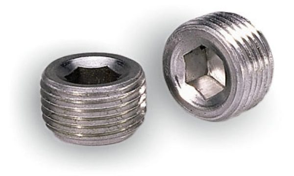 Moroso Pipe Plugs - 3 8in NPT Thread - 3 8in Hex Socket Drive - Aluminum - 2 Pack For Discount